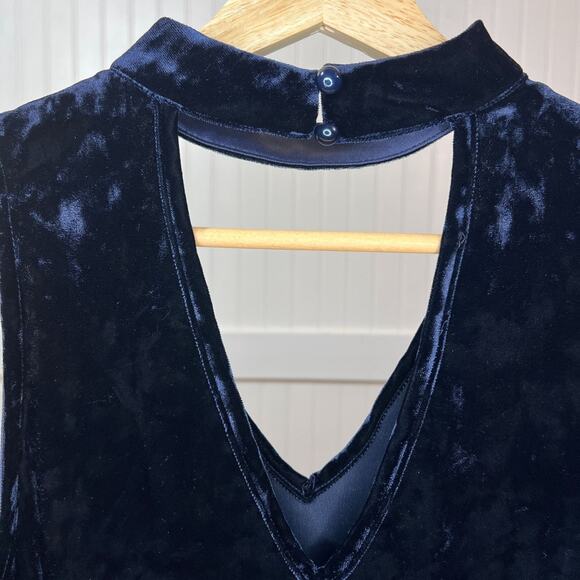 A. Byer Blue Tank Choker Crushed Velvet Whimsigoth Y2K Babydoll Fairy Witchy M - Picture 8 of 10